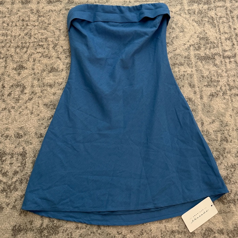 American Threads Blue Mini Dress